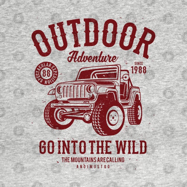 Outdoor Adventure Go Into The Wild Off Road Jeep Car Automobile by JakeRhodes